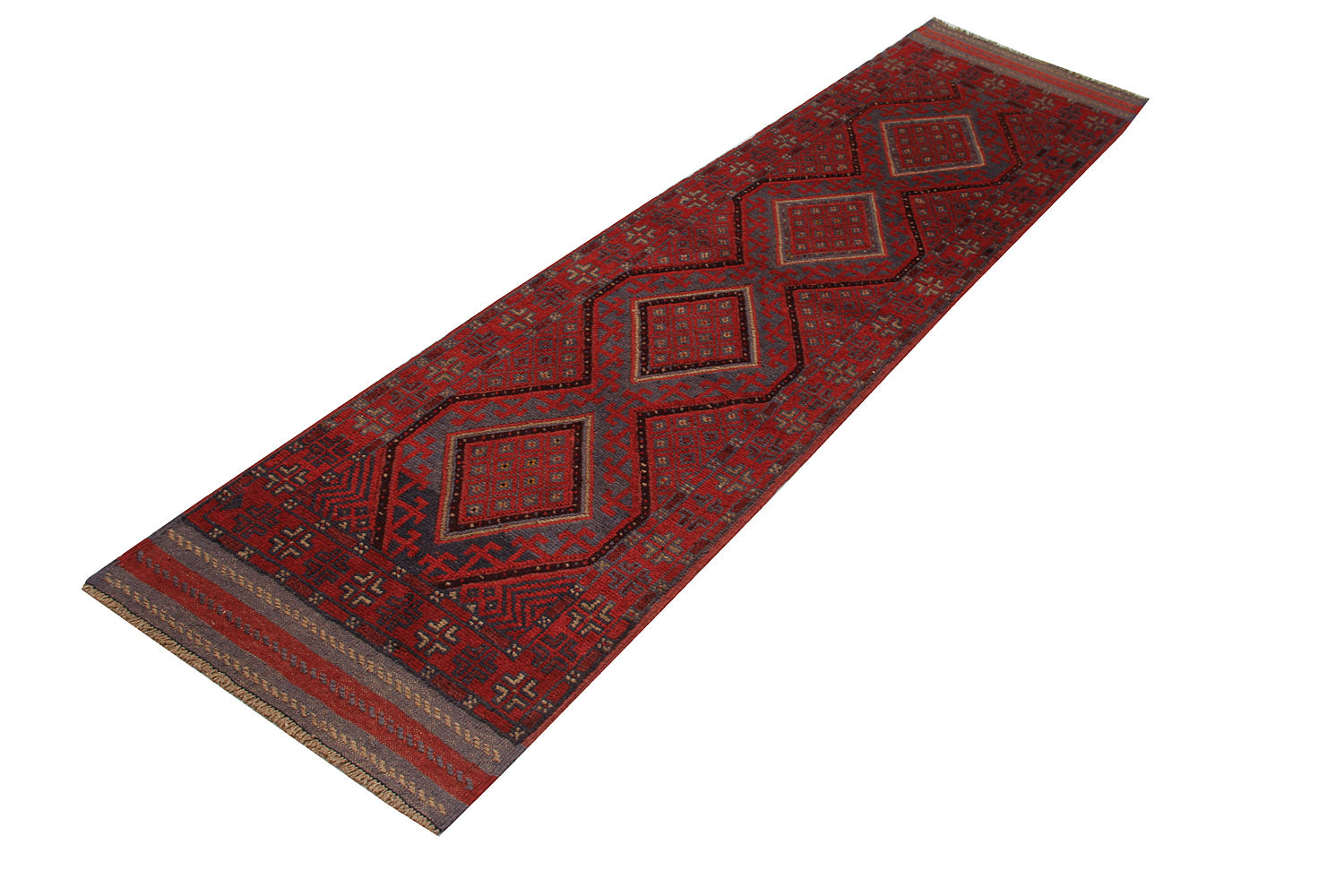 2' 6" x 8' Multy Handmade Mashwani Afghan Rug Runner