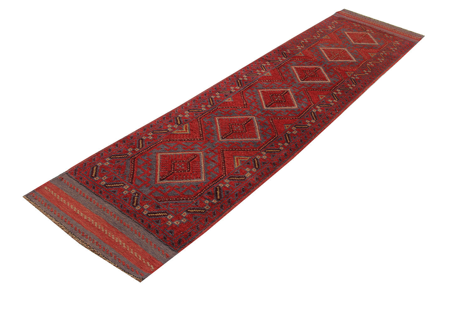 2' 6" X 9' Multy Handmade Mashwani Afghan Rug Runner