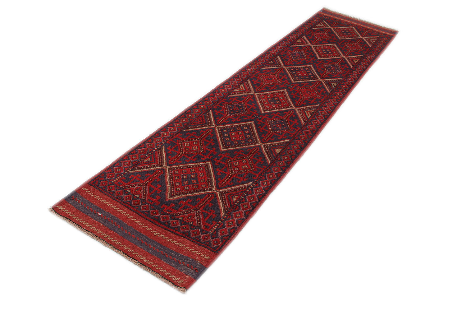 2' 6" X 9' Multy Handmade Mashwani Afghan Rug Runner