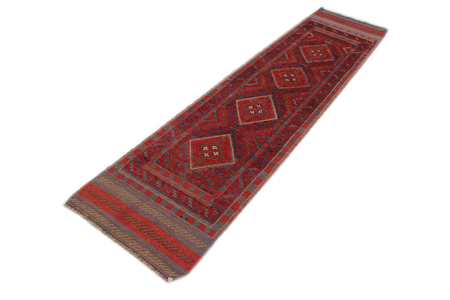 2' 6" x 8' Multy Handmade Mashwani Afghan Rug Runner