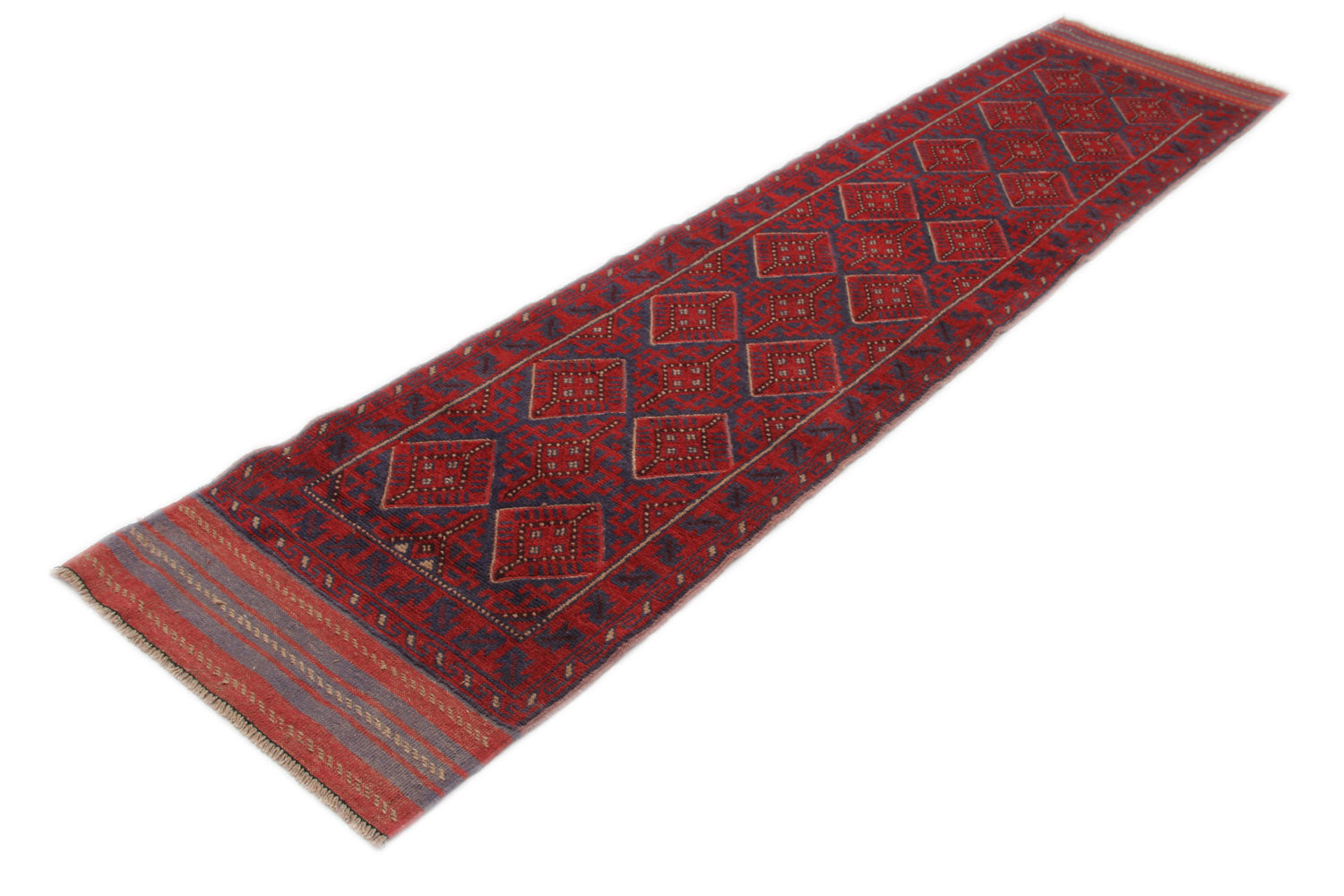 2' 6" x 10' Multy Handmade Mashwani Afghan Rug Runner