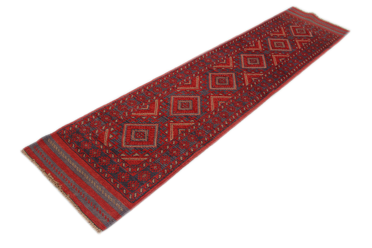2' 6" X 9' Multy Handmade Mashwani Afghan Rug Runner