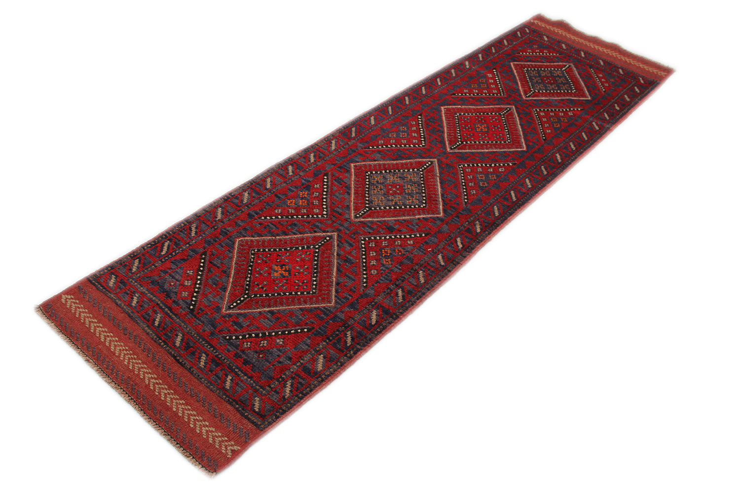 2' 6" x 8' Multy Handmade Mashwani Afghan Rug Runner