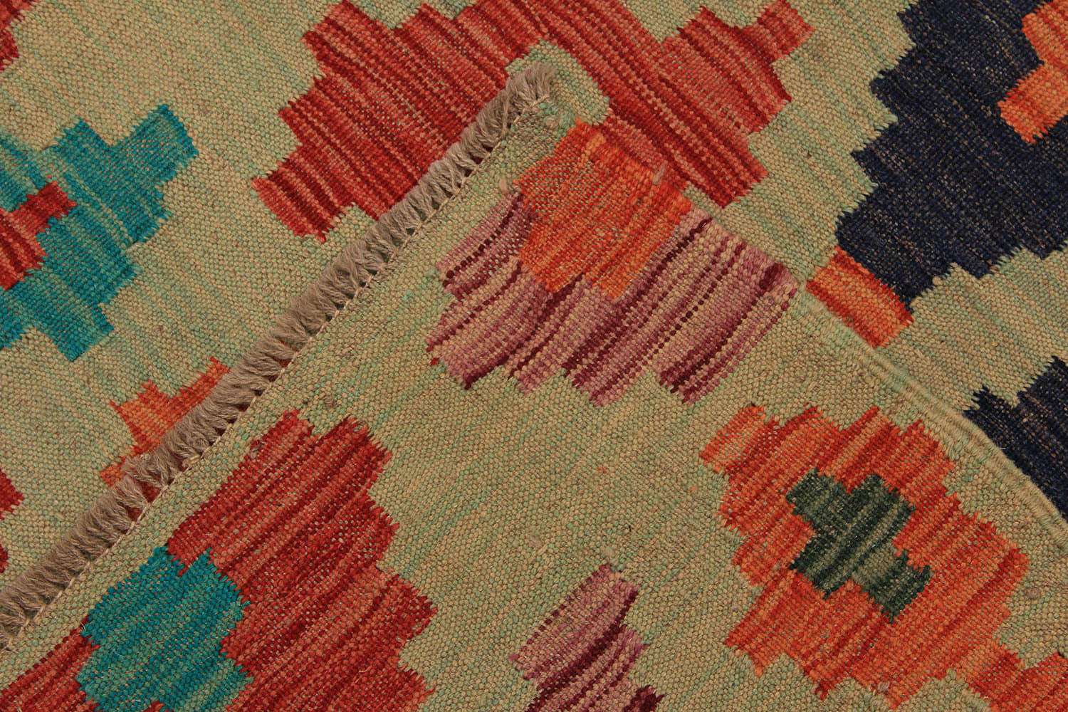 3' X 10' Multy Handmade Veggie Dye Kilim Rug Runner
