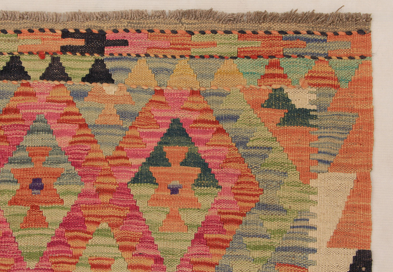 2' 6" x 10' Multy Handmade Veggie Dye Kilim Rug Runner
