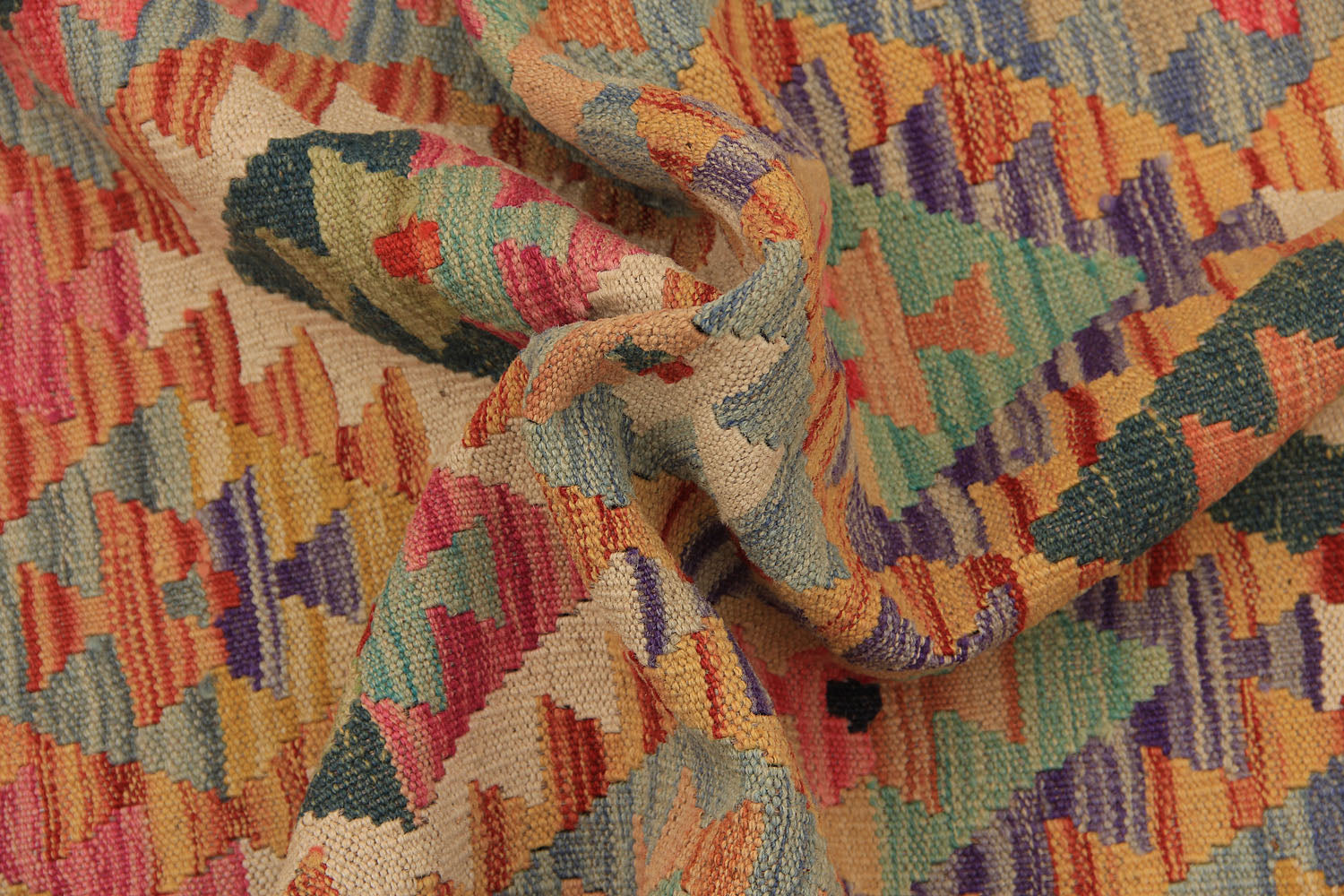 2' 6" x 10' Multy Handmade Veggie Dye Kilim Rug Runner