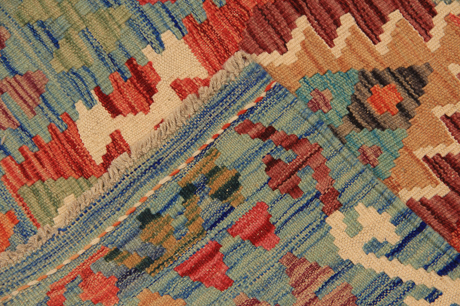 3' X 8' Multy Handmade Veggie Dye Kilim Rug Runner