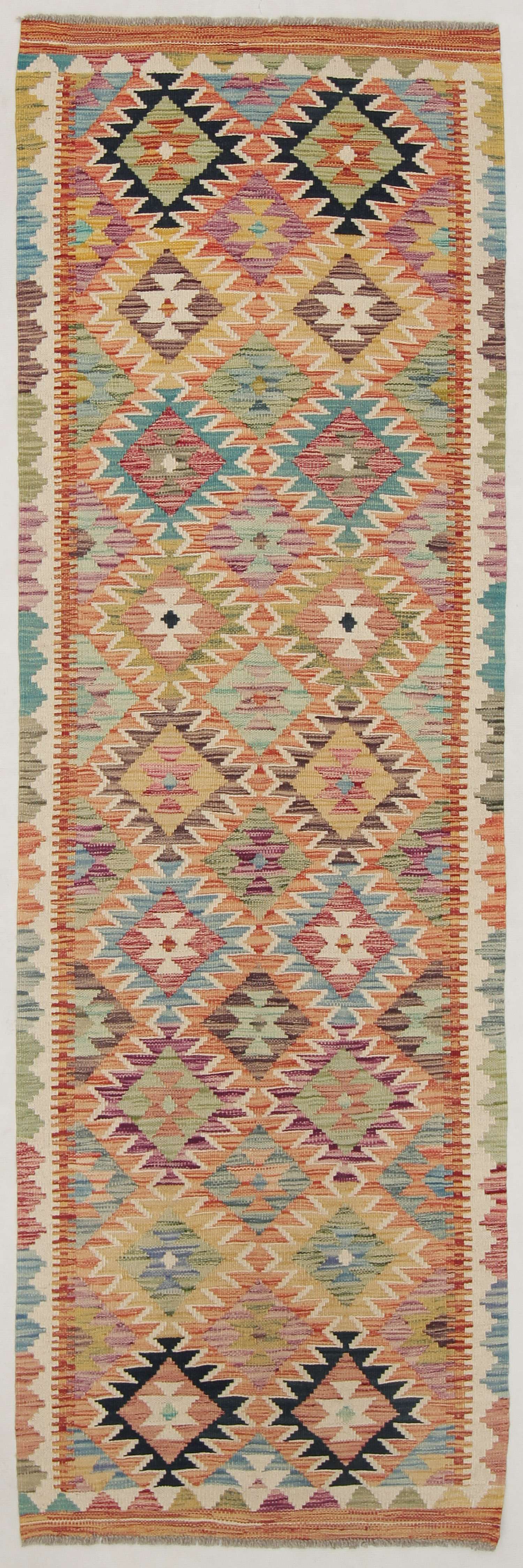 2' 6" x 8' Multy Handmade Veggie Dye Kilim Rug Runner