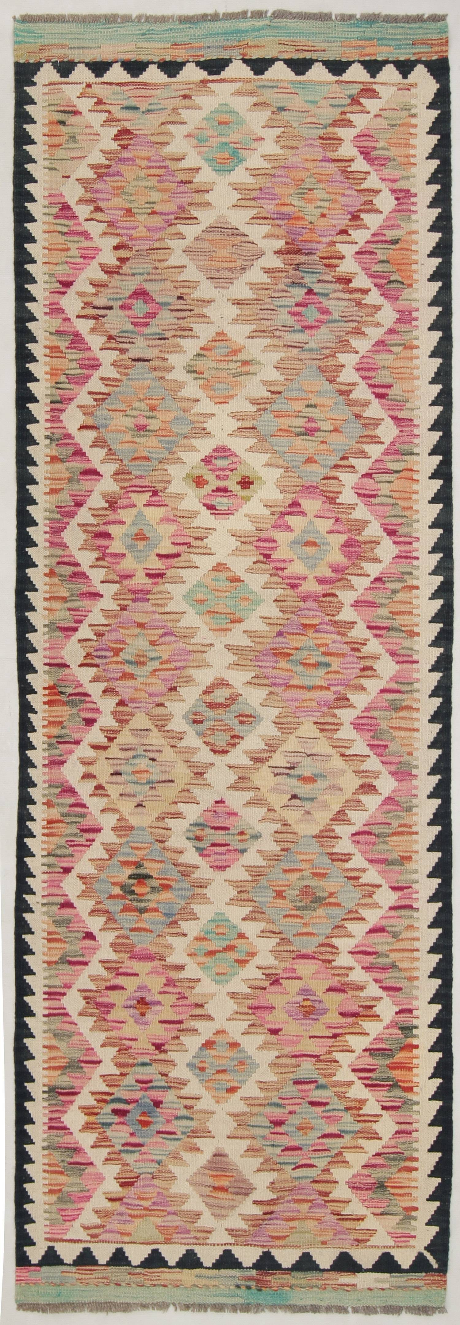 3' X 8' Multy Handmade Veggie Dye Kilim Rug Runner