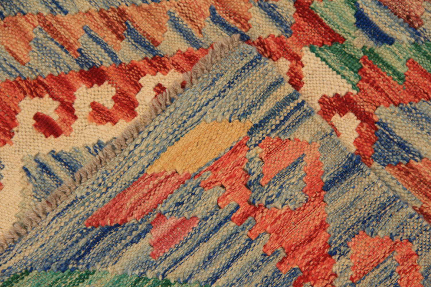 2' 6" X 7' 6" Multy Handmade Veggie Dye Kilim Rug Runner