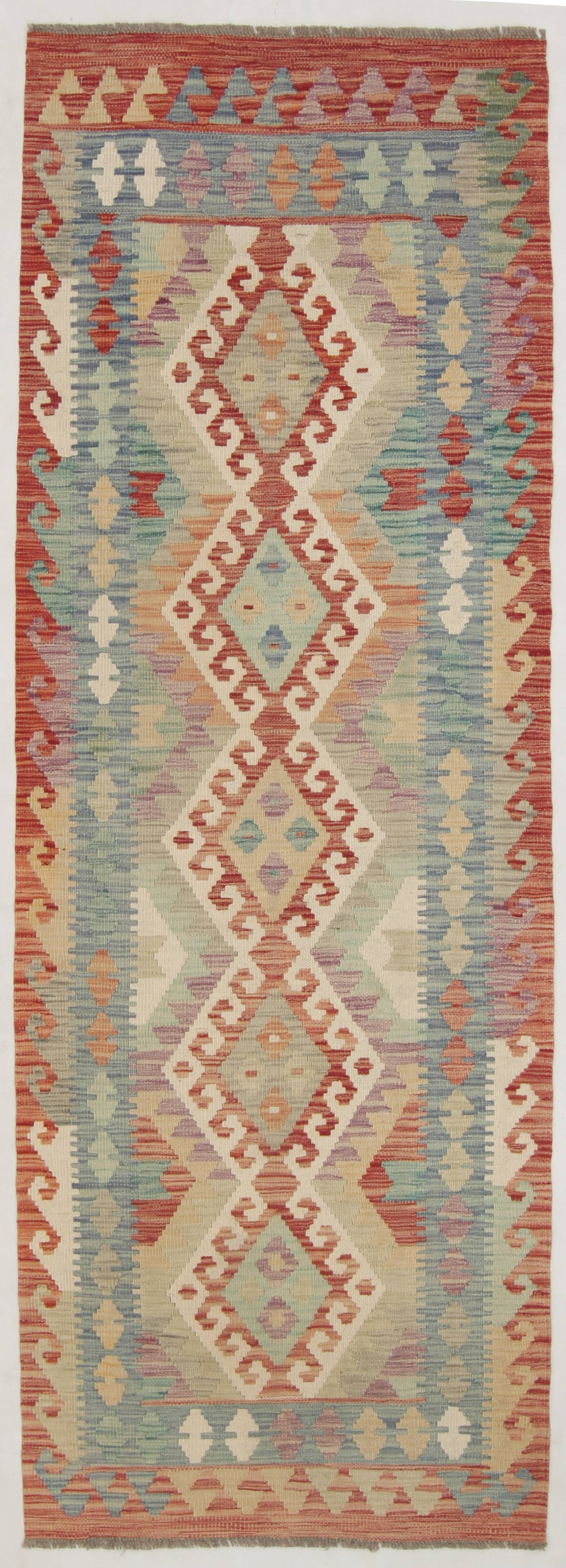 3' X 8' Multy Handmade Veggie Dye Kilim Rug Runner