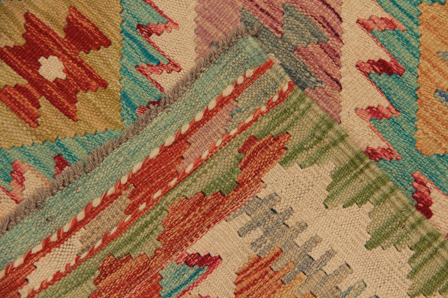 3' X 8' Multy Handmade Veggie Dye Kilim Rug Runner