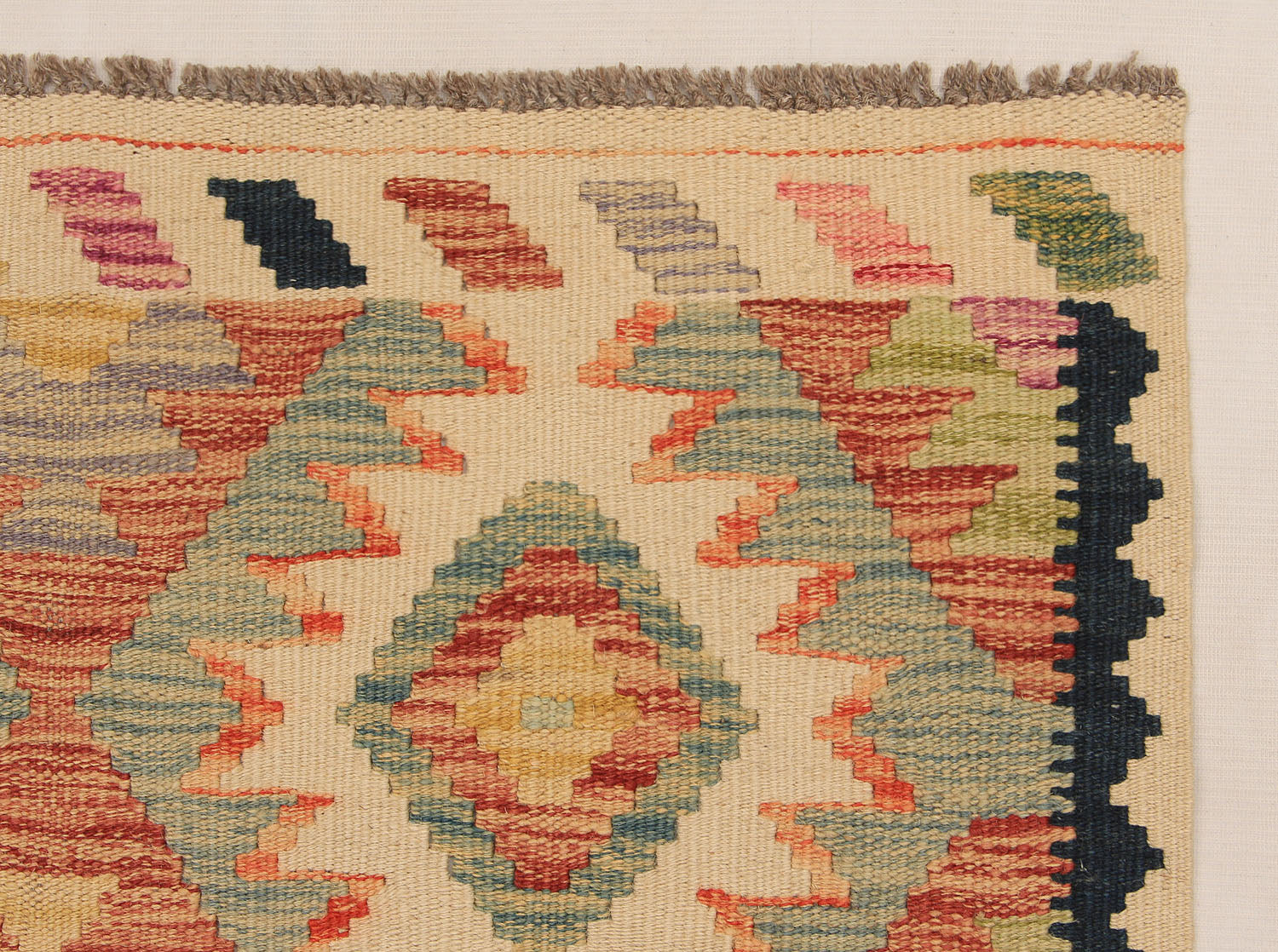 3' X 8' Multy Handmade Veggie Dye Kilim Rug Runner
