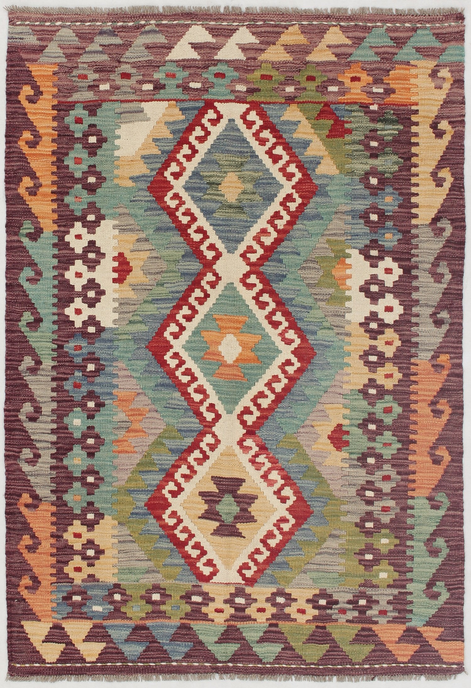 3' X 5' Multy Handmade Veggie Dye Kilim Rug Rectangular