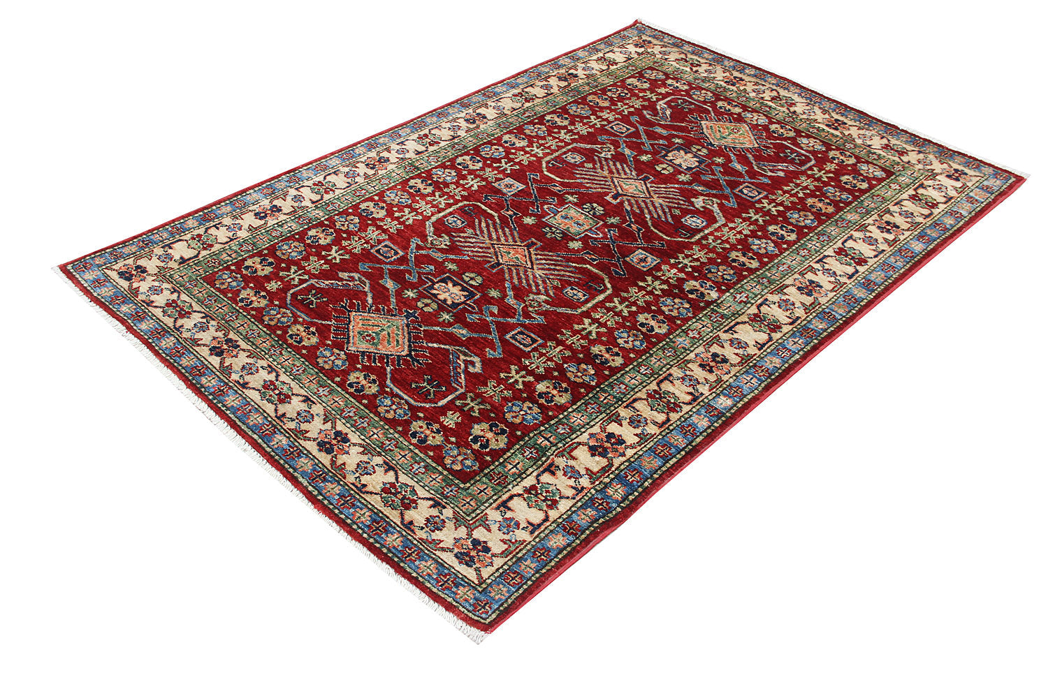 4' x 6' Red Handmade SUPREME KAZAK Rug Rectangular