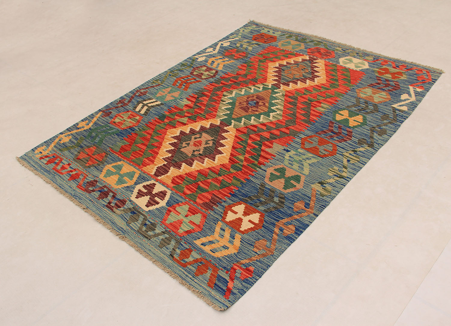 4' x 6' Multy Handmade Veggie Dye Kilim Rug Rectangular