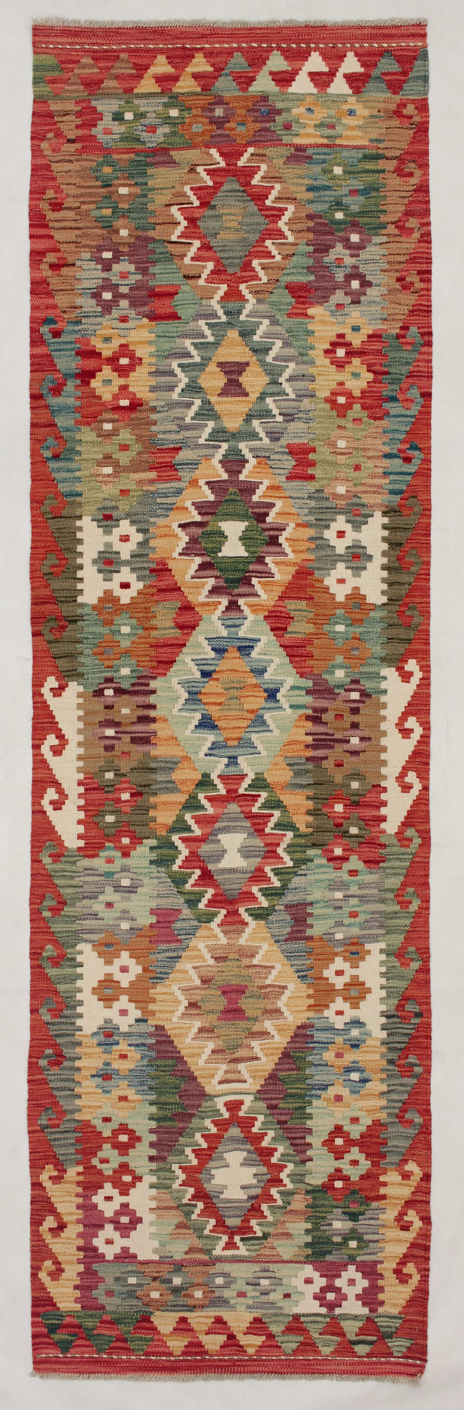 3' X 8' Multy Handmade Veggie Dye Kilim Rug Runner