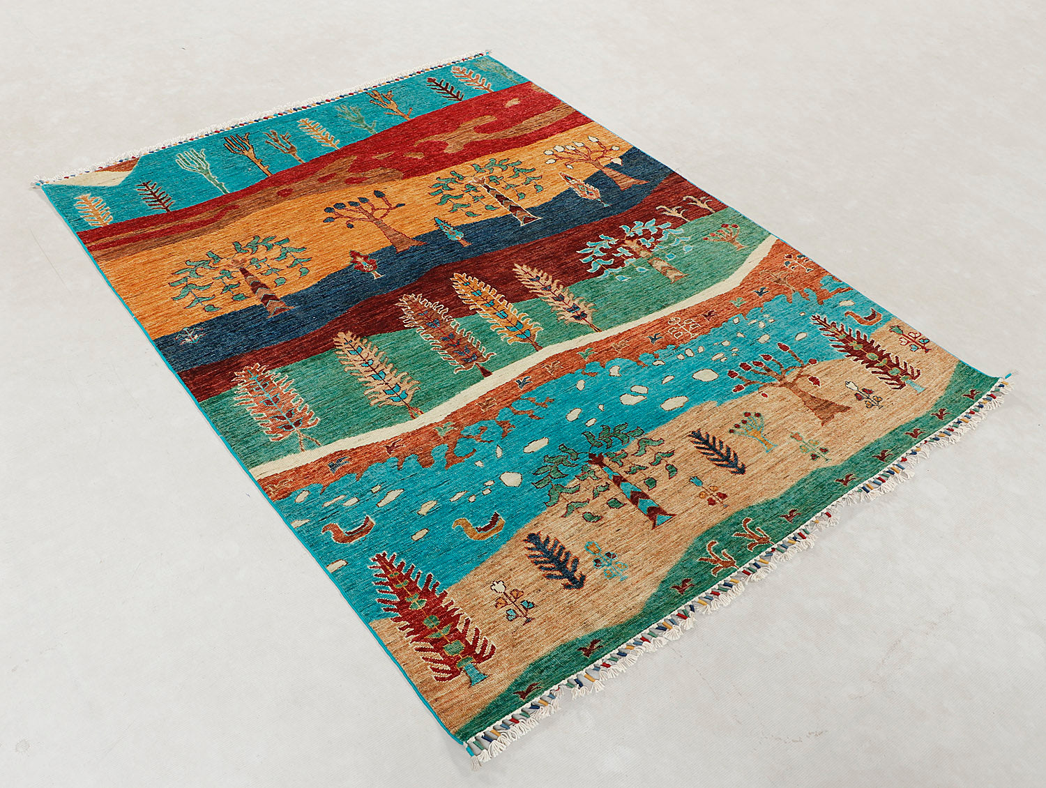 5' X 7' Multy Handmade Persian Rug SULTANI Rectangular