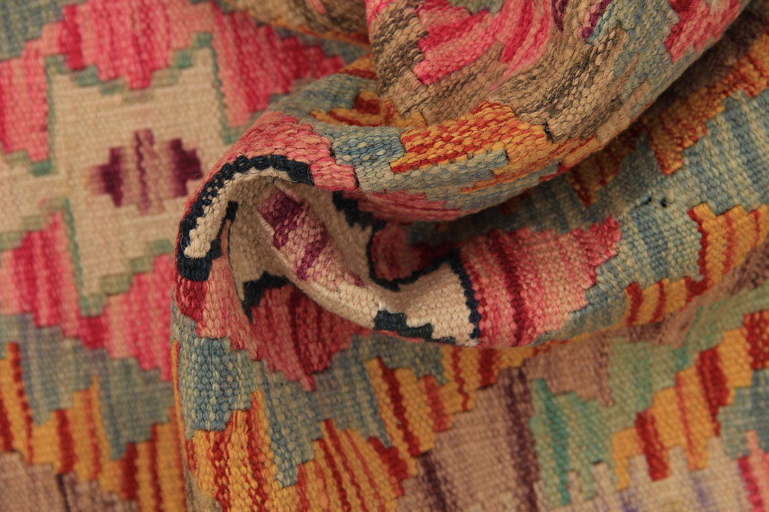 Multy Handmade Veggie Dye Kilim Rug Runner
