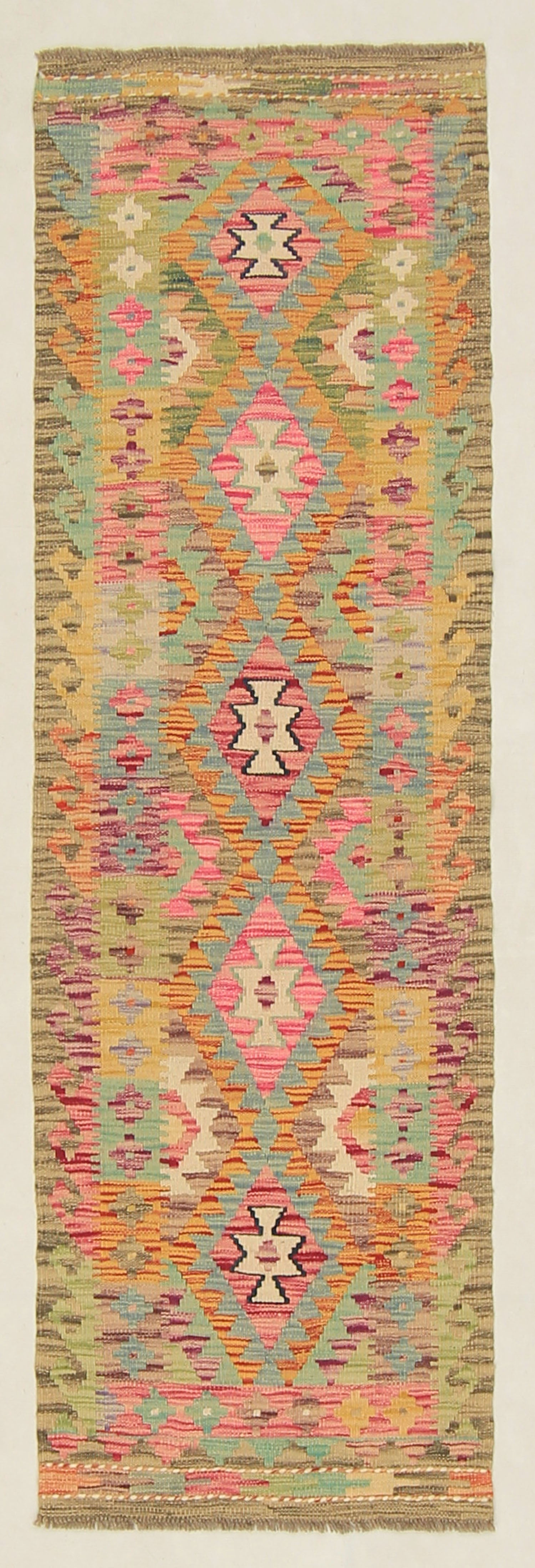 Multy Handmade Veggie Dye Kilim Rug Runner