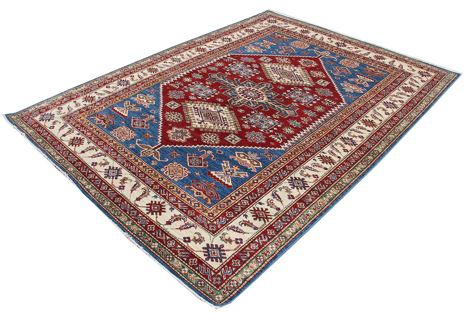 5' 6" X 8' Red Handmade SUPREME KAZAK Rug Rectangular