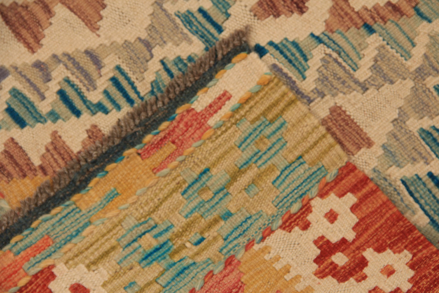 3' X 8' Multy Handmade Veggie Dye Kilim Rug Runner