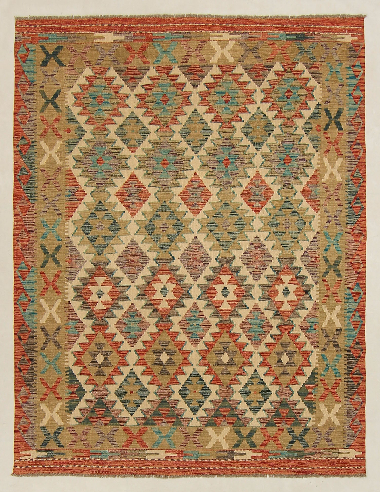 Multy Handmade Veggie Dye Kilim Rug Rectangular
