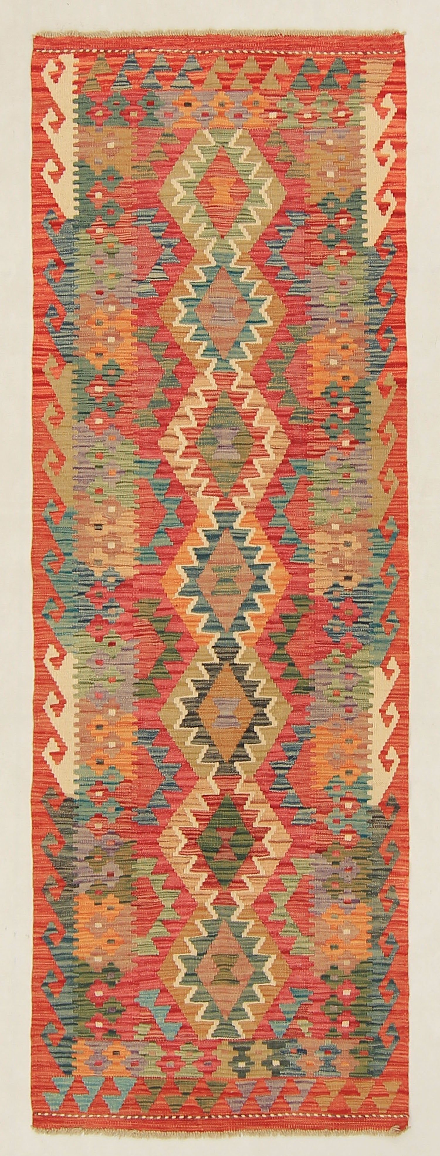 3' X 8' Multy Handmade Veggie Dye Kilim Rug Runner