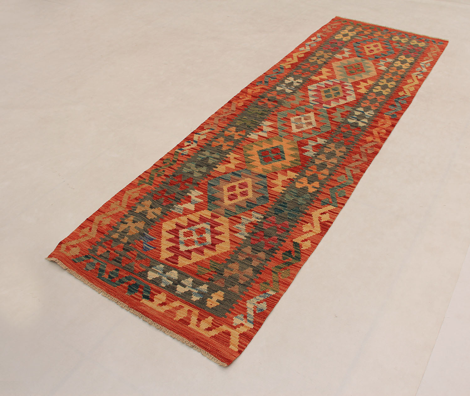 3' X 8' Multy Handmade Veggie Dye Kilim Rug Runner