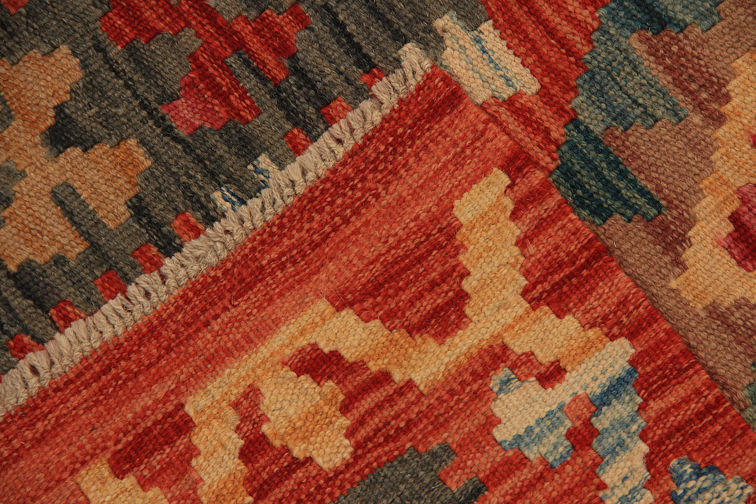 3' X 8' Multy Handmade Veggie Dye Kilim Rug Runner