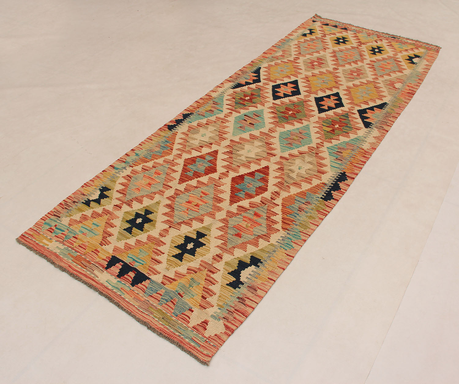 3' X 8' Multy Handmade Veggie Dye Kilim Rug Runner