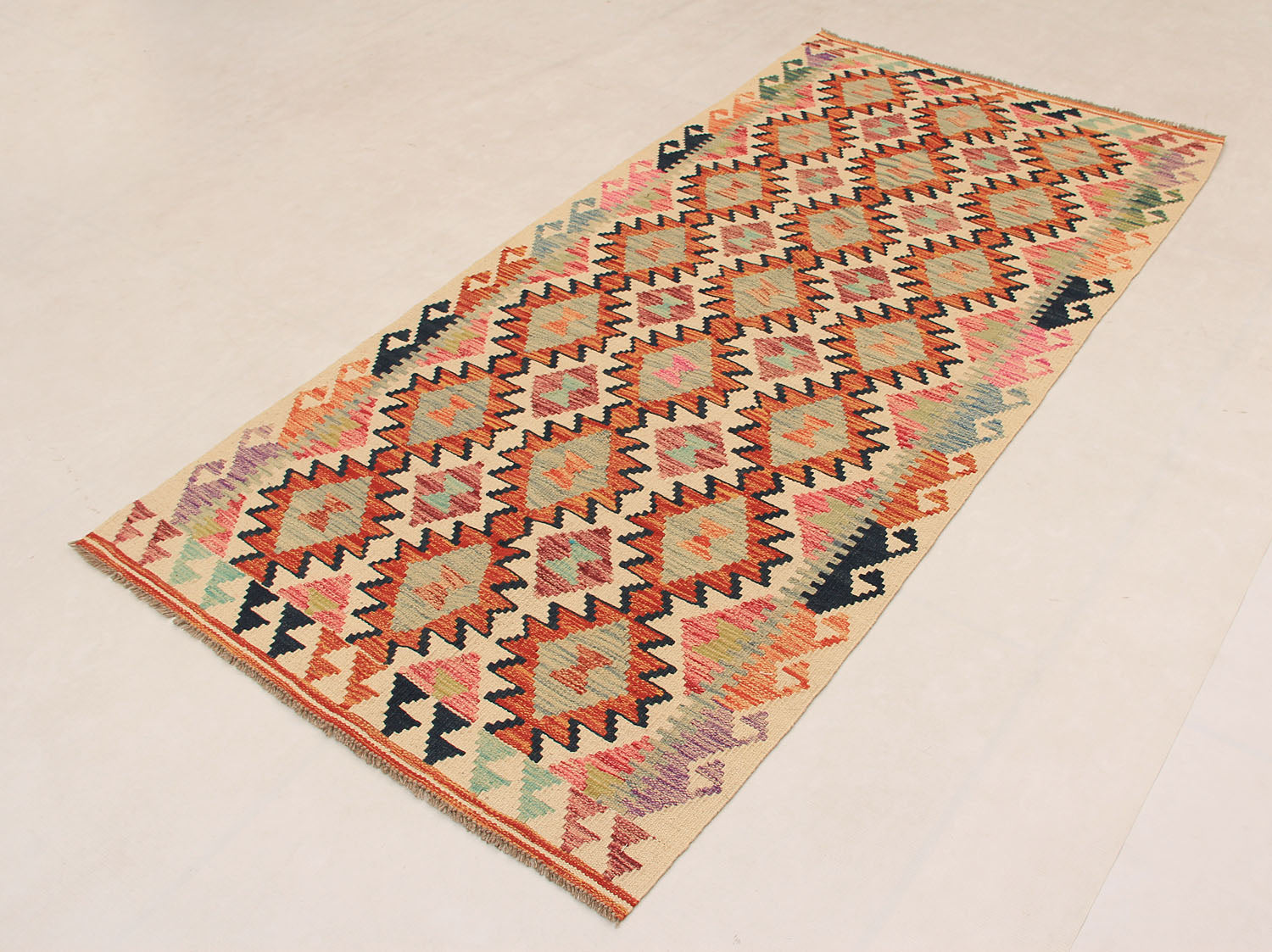 Multy Handmade Veggie Dye Kilim Rug Rectangular