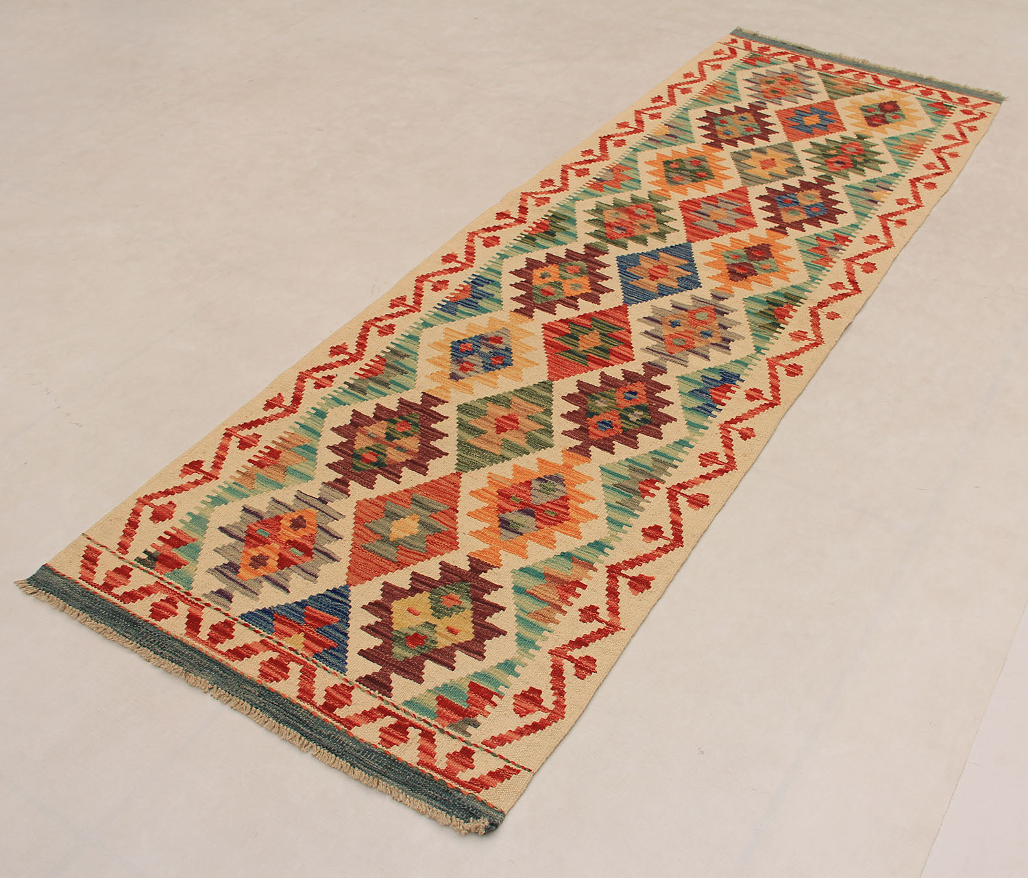 3' X 8' Multy Handmade Veggie Dye Kilim Rug Runner