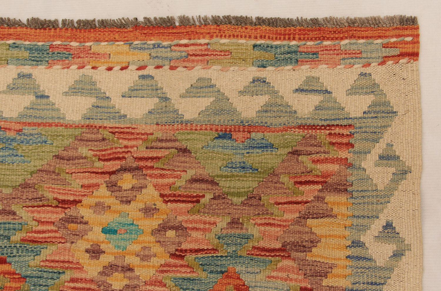 2' 6" X 9' Multy Handmade Veggie Dye Kilim Rug Runner