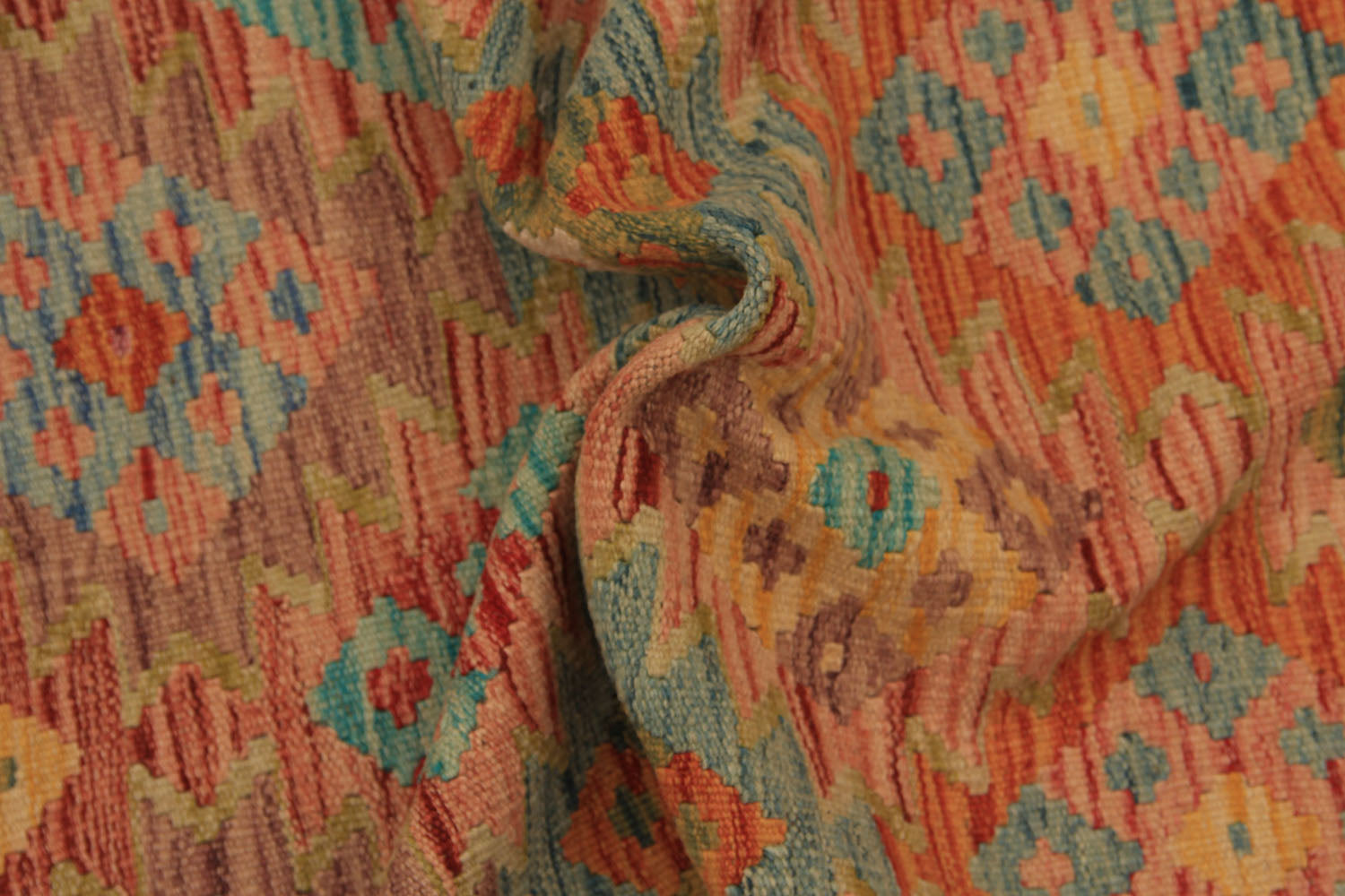 2' 6" X 9' Multy Handmade Veggie Dye Kilim Rug Runner
