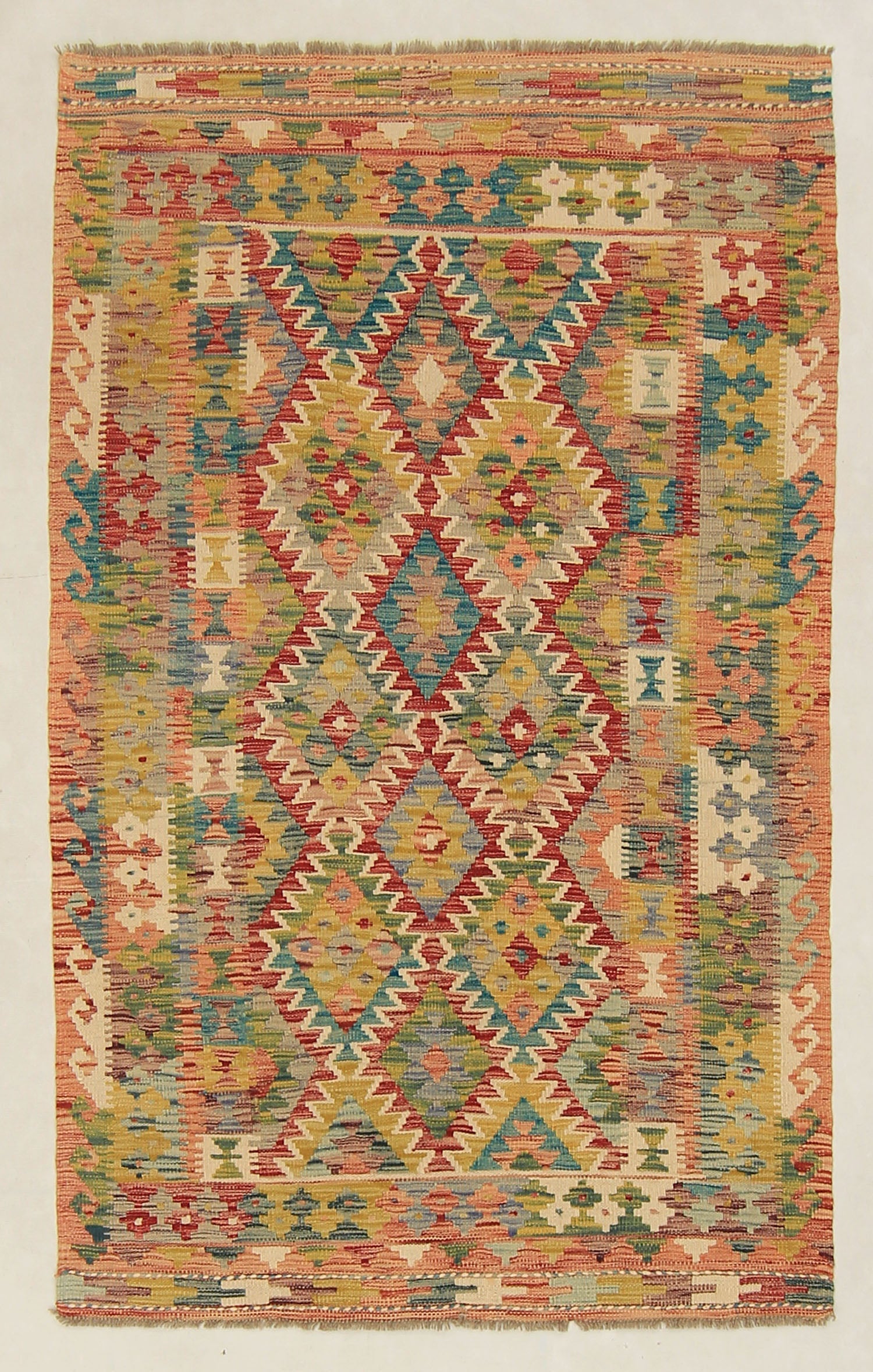 4' 6" x 6' 6 Multy Handmade Veggie Dye Kilim Rug Rectangular