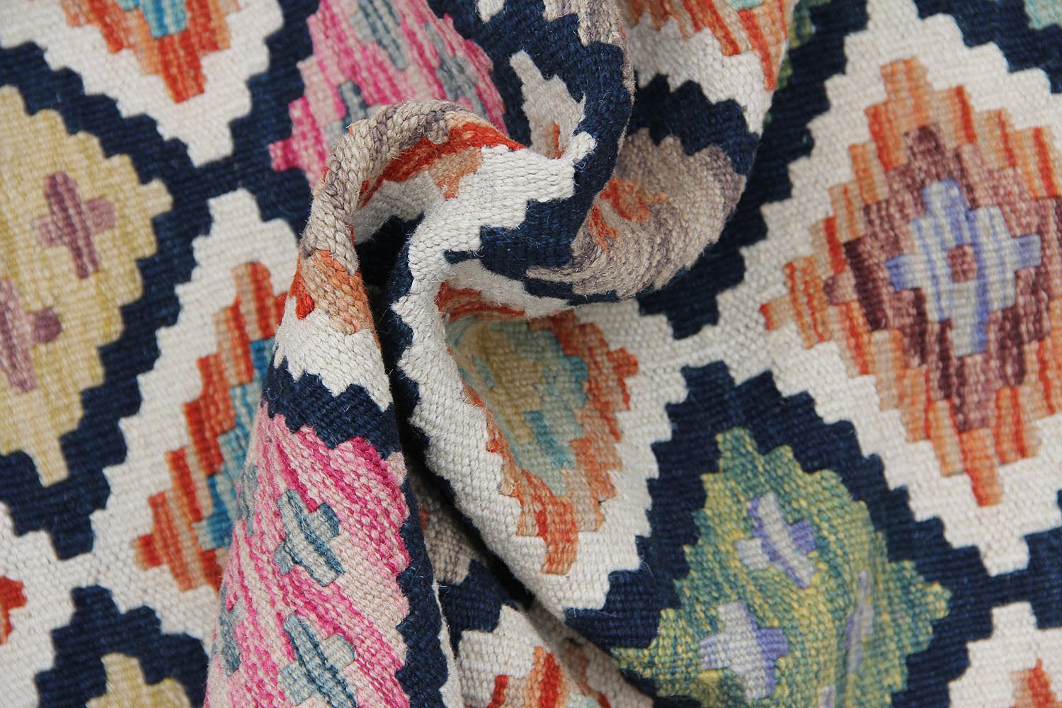 2' 6" X 9' Multy Handmade Veggie Dye Kilim Rug Runner