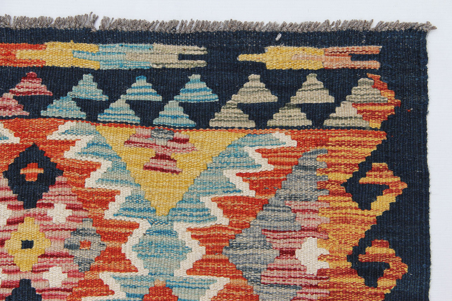 3' X 8' Multy Handmade Veggie Dye Kilim Rug Runner