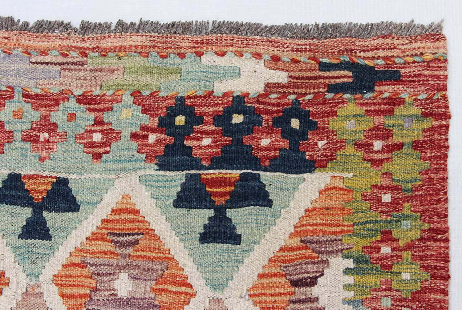 3' X 8' Multy Handmade Veggie Dye Kilim Rug Runner