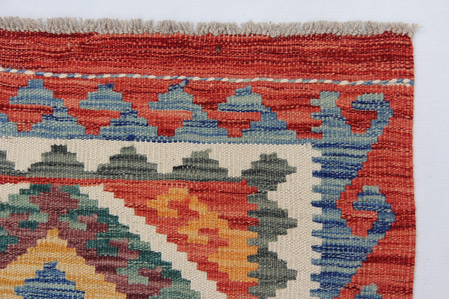 3' X 8' Multy Handmade Veggie Dye Kilim Rug Runner