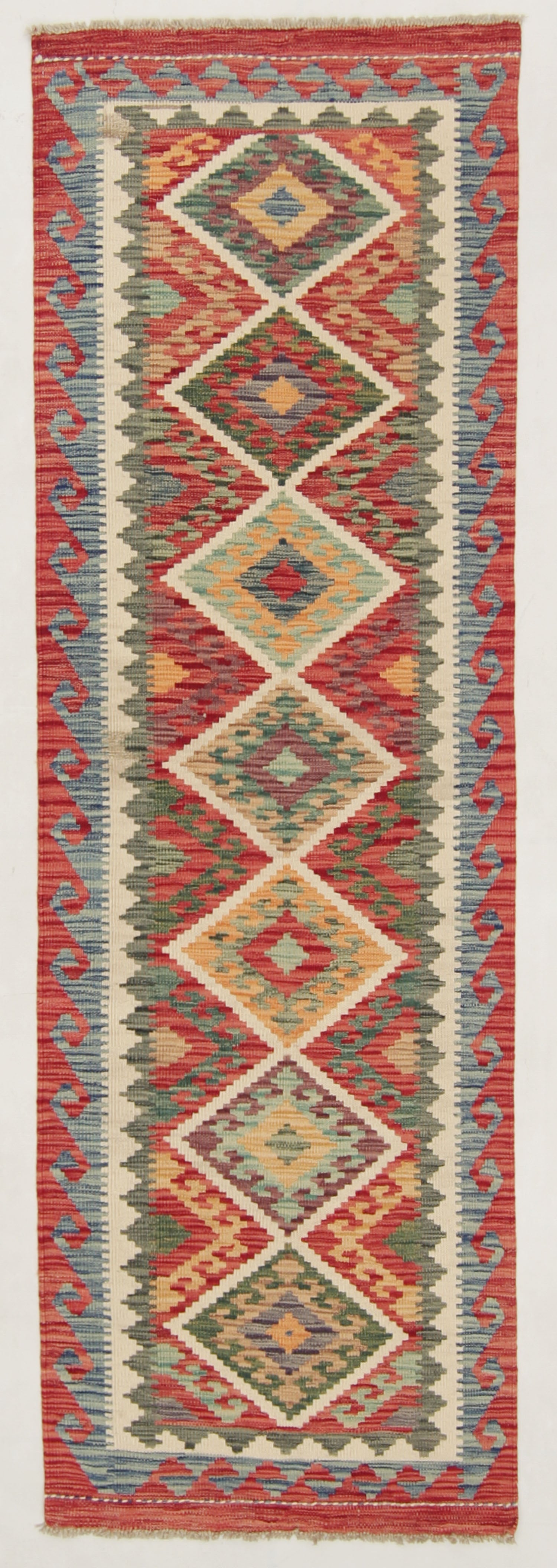 3' X 8' Multy Handmade Veggie Dye Kilim Rug Runner