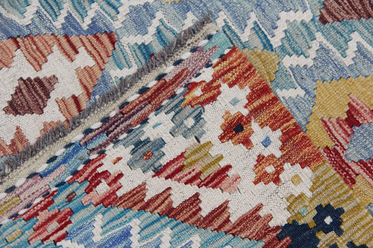 3' X 8' Multy Handmade Veggie Dye Kilim Rug Runner