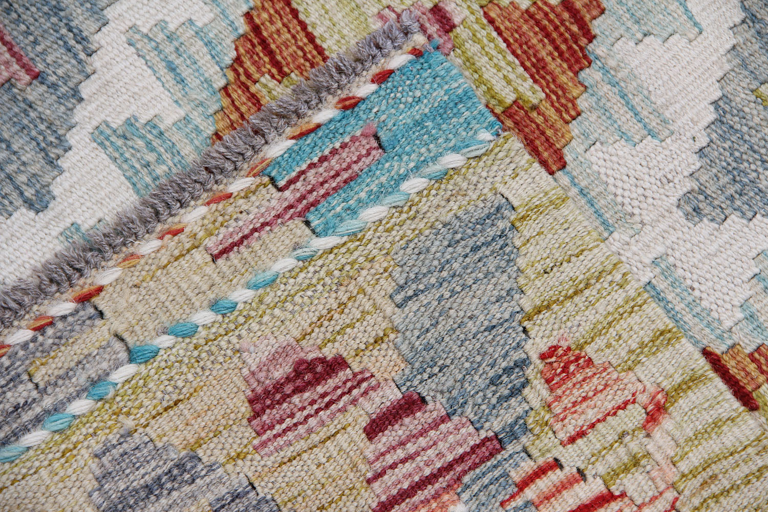2' 6" X 9' Multy Handmade Veggie Dye Kilim Rug Runner