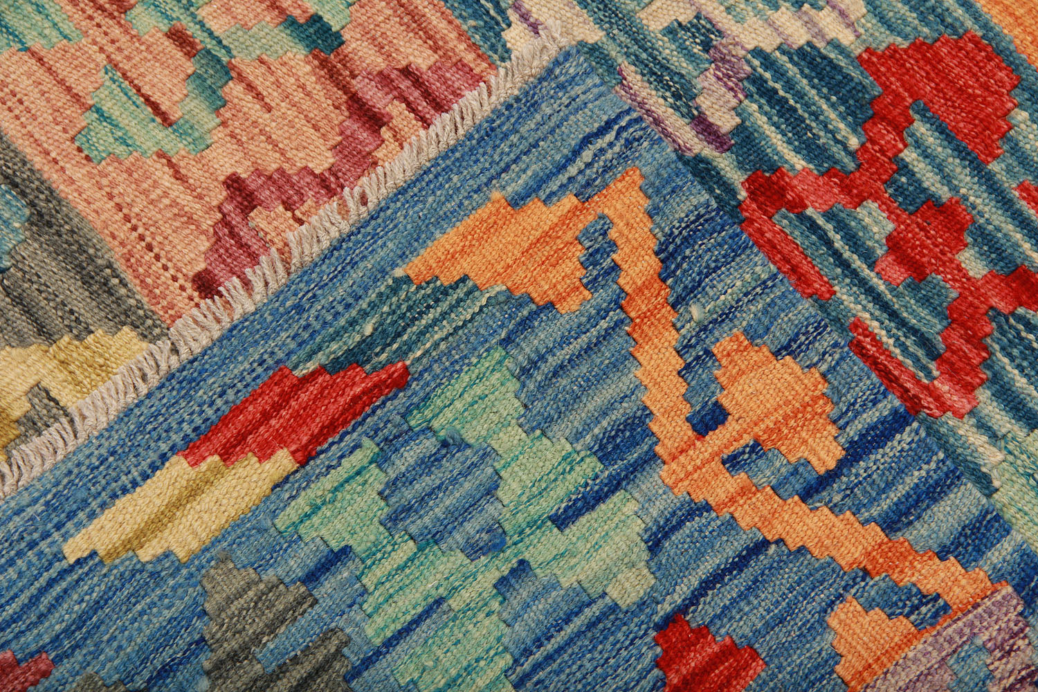 6' 6"X 10' Multy Handmade Veggie Dye Kilim Rug Rectangular