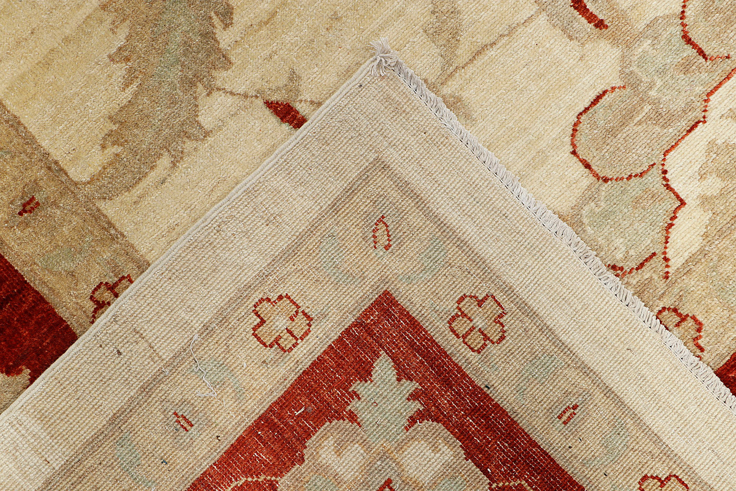 Ziegler Persian Hand Knotted Wool Square Rug Ivory 10' x 10'