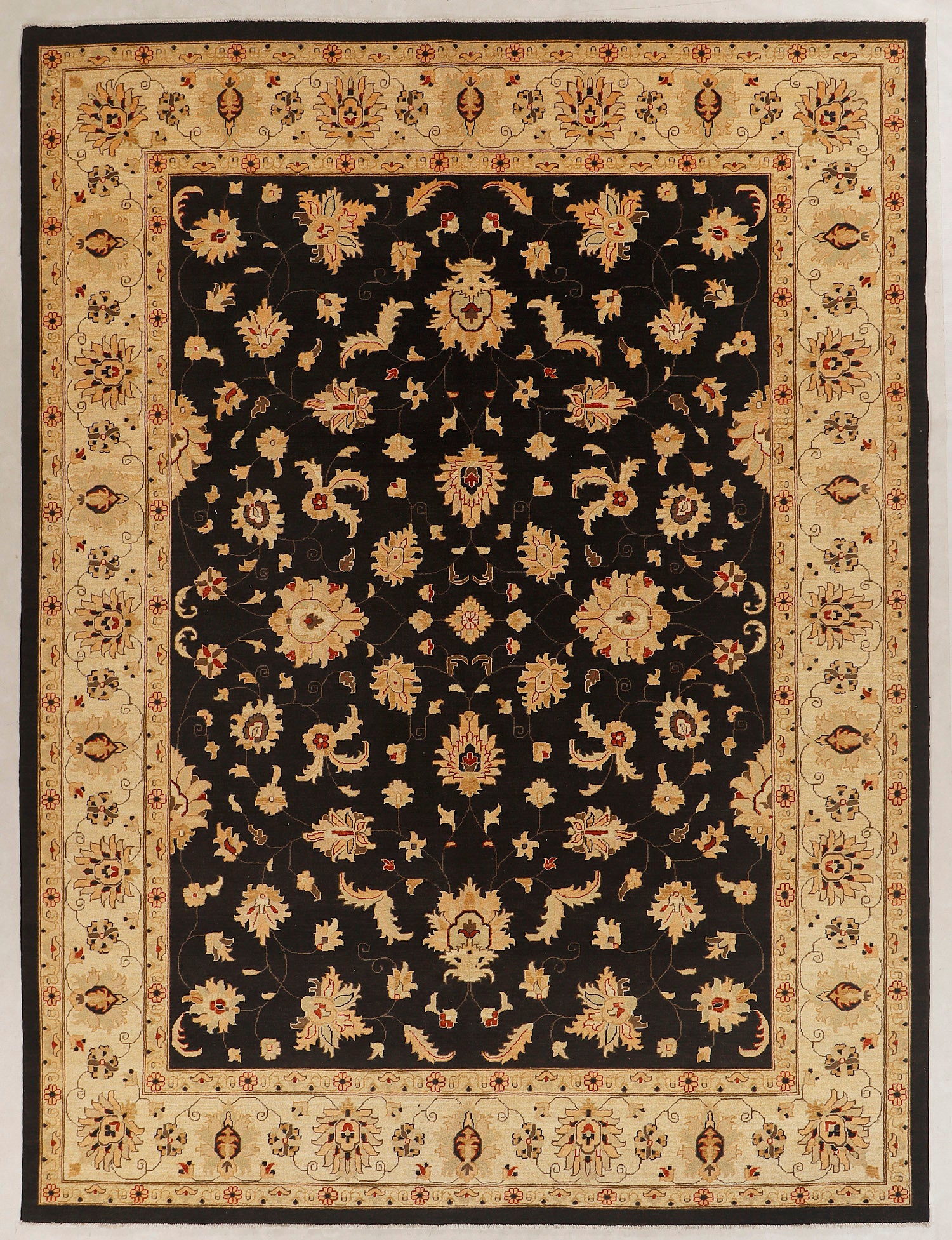 Ziegler Persian Hand Knotted Wool Rug Black 9' x 12'