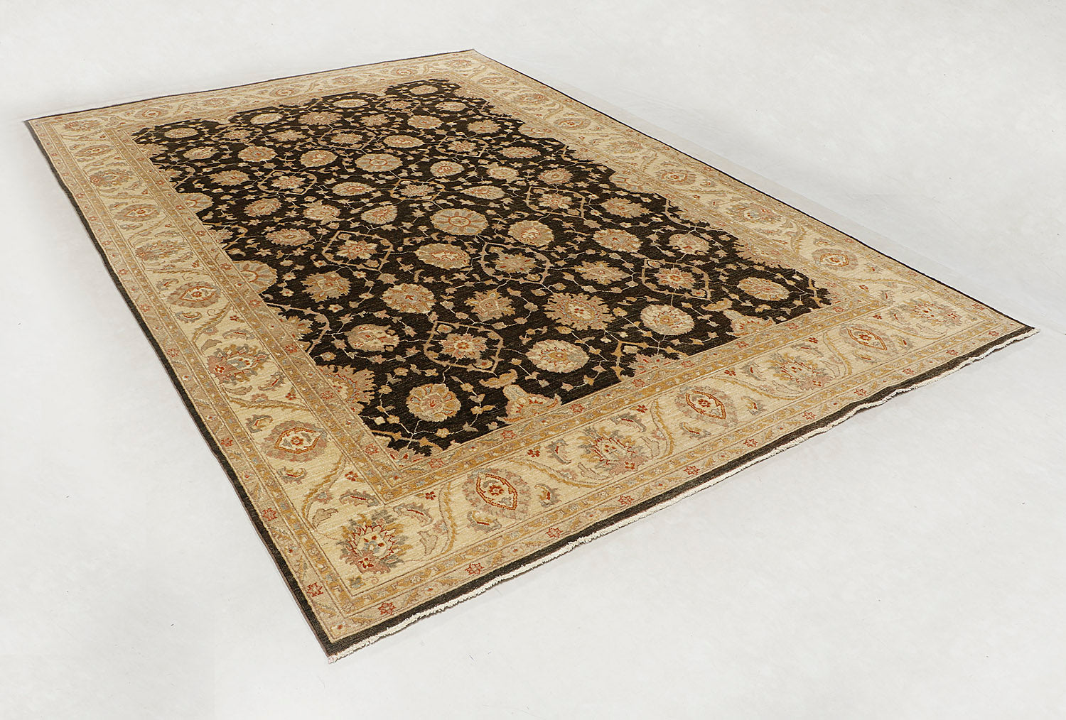 Ziegler Persian Hand Knotted Wool Rug Ivory 9' x 13'