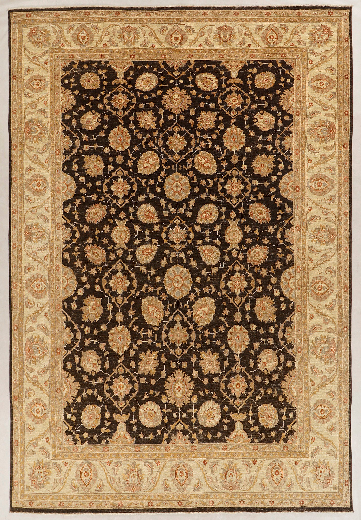 Ziegler Persian Hand Knotted Wool Rug Ivory 9' x 13'