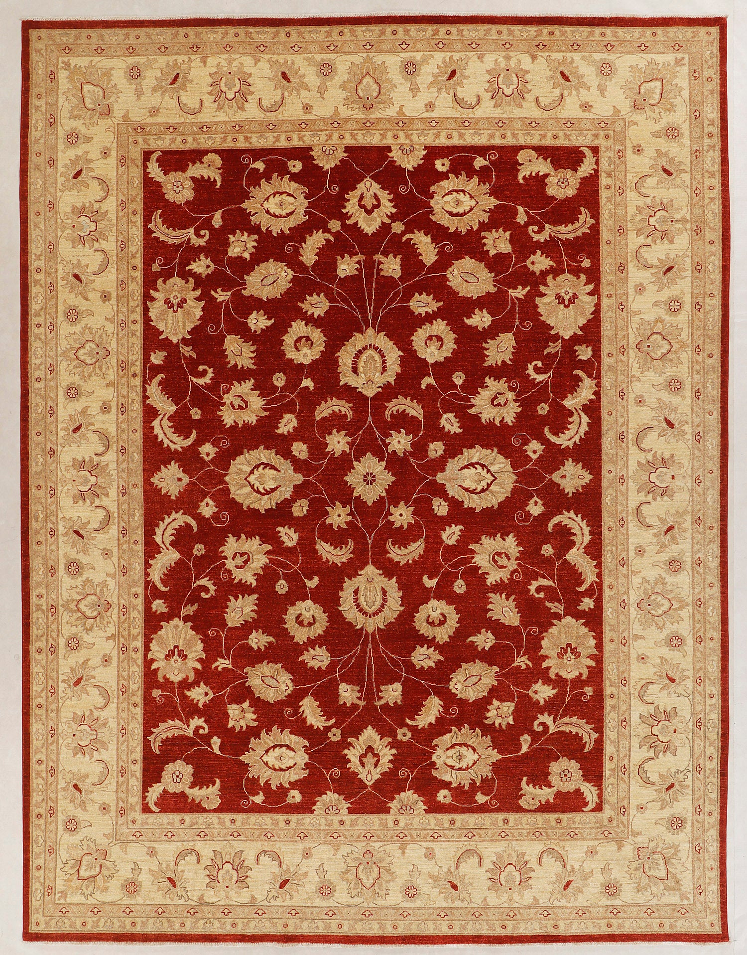 Ziegler Persian Hand Knotted Wool Rug Ivory 10' x 14'
