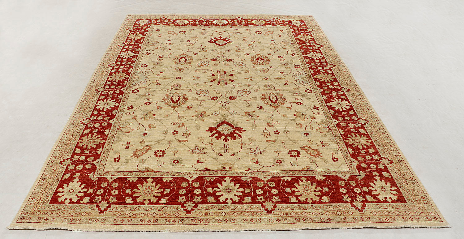 Ziegler Persian Hand Knotted Wool Rug Ivory 8' x 11'6"